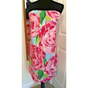 NEW! Lilly Pulitzer‎ Keetan dress sz 6 Strapless Silk Blend Hotty Pink $198